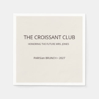 Guardanapo De Papel Clube de Brunch Croissant Marrom Espresso Minimali