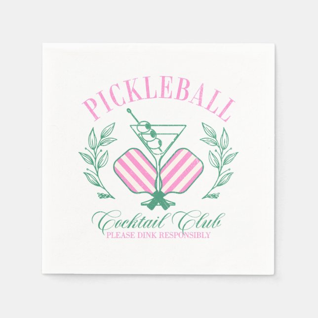 Guardanapo De Papel Clube de Cocktail de Picleball (Frente)