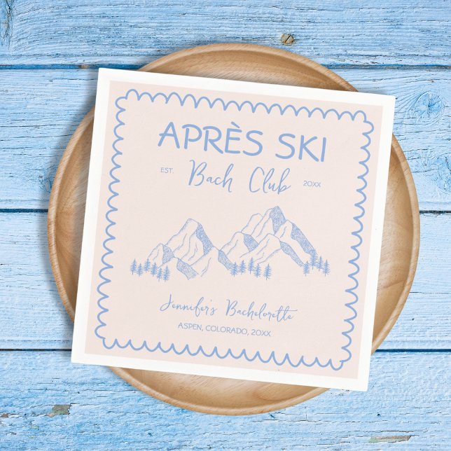Guardanapo De Papel Clube de Solteironas de Inverno Apres Ski Bach (Apres Ski Winter Bachelorette Bach Club Napkins)