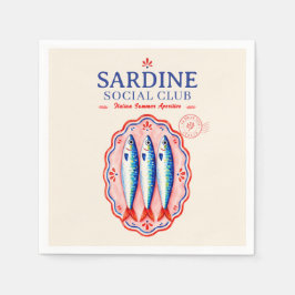 Guardanapo De Papel Clube Social de Sardinha Festa de Verão Italiana