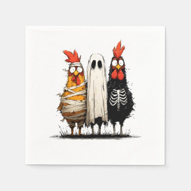 Guardanapo De Papel Cluckin' Creepy Halloween Bash (Frente)