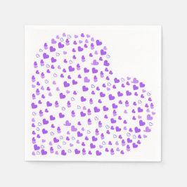 Guardanapo De Papel Cluster com Coração Roxo