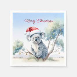 Guardanapo De Papel Coala sentado em uma árvore de goma Feliz Natal