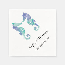 Guardanapo De Papel Coastal Seacavalo Aquarela | Casamento