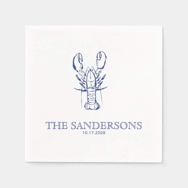 Guardanapo De Papel Coastal Wedding Napkin (Frente)