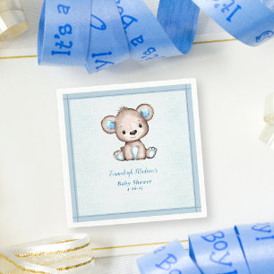 Guardanapo De Papel Cobertor azul do urso castanho