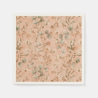 Guardanapo De Papel Cobertorzinho Floral Vintage com Videira Botânica 