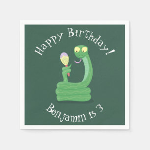 Guardanapo De Papel cobra verde engraçado com desenhos de maraca