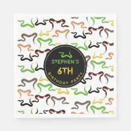 Guardanapo De Papel Cobras Coloridas Festa de aniversário de répteis P