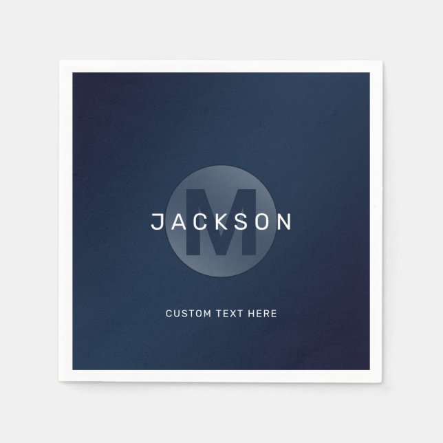 Guardanapo De Papel cochilo simples personalizado simples, azul marinh (Frente)