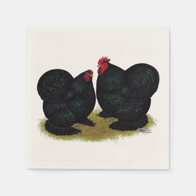 Guardanapo De Papel Cochins Black Bantam Pair (Frente)