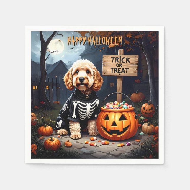Guardanapo De Papel Cockapoo Halloween (Frente)