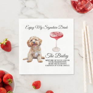 Guardanapo De Papel Cockapoo Weding Signature Drink