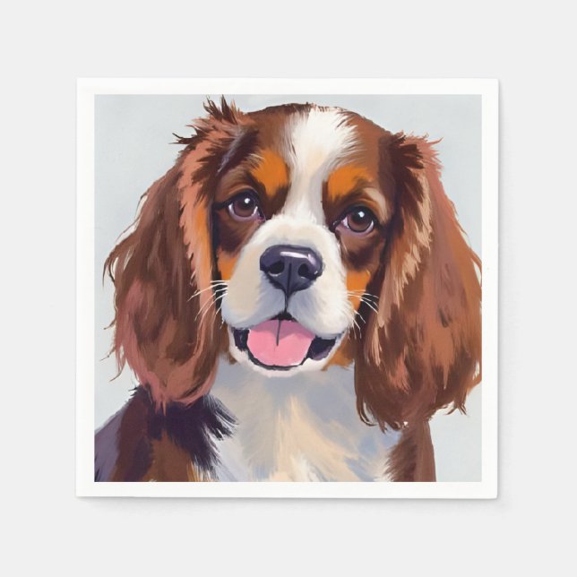 Guardanapo De Papel Cocker Spaniel | Pintura de Cachorro Pet (Frente)