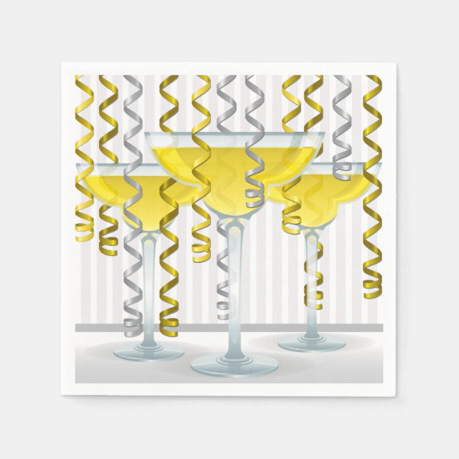 Guardanapo De Papel cocktail amarelo e fita (Frente)