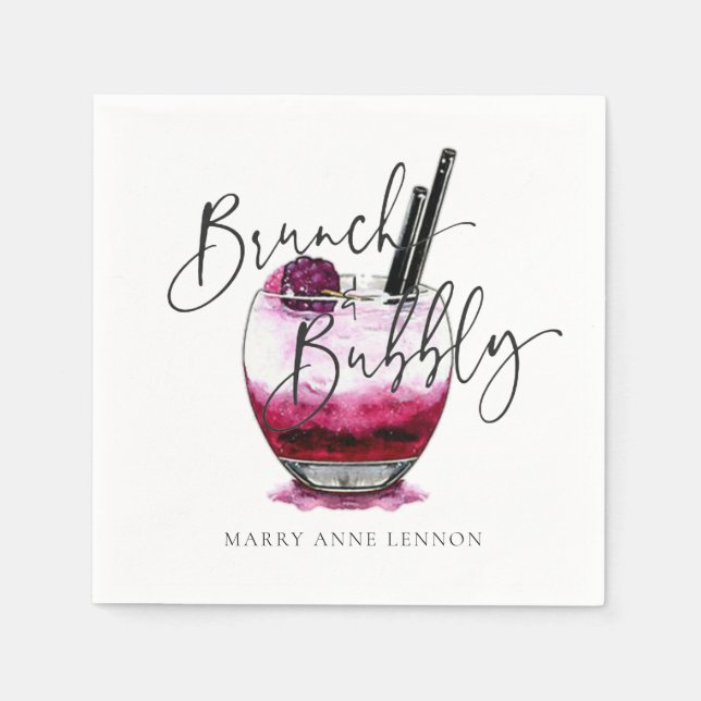 Guardanapo De Papel Cocktail Brunch e Bubbles Napkins (Frente)