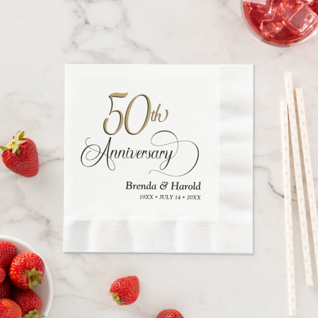 Guardanapo De Papel Cocktail de 50º Aniversário (Insitu)