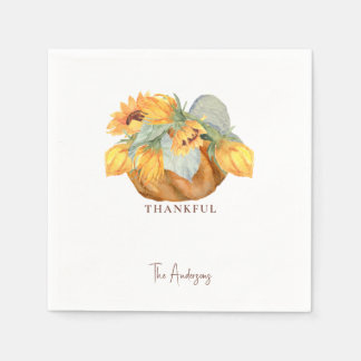 Guardanapo De Papel Cocktail de Ação de Graças Abóbora Customizado Agr