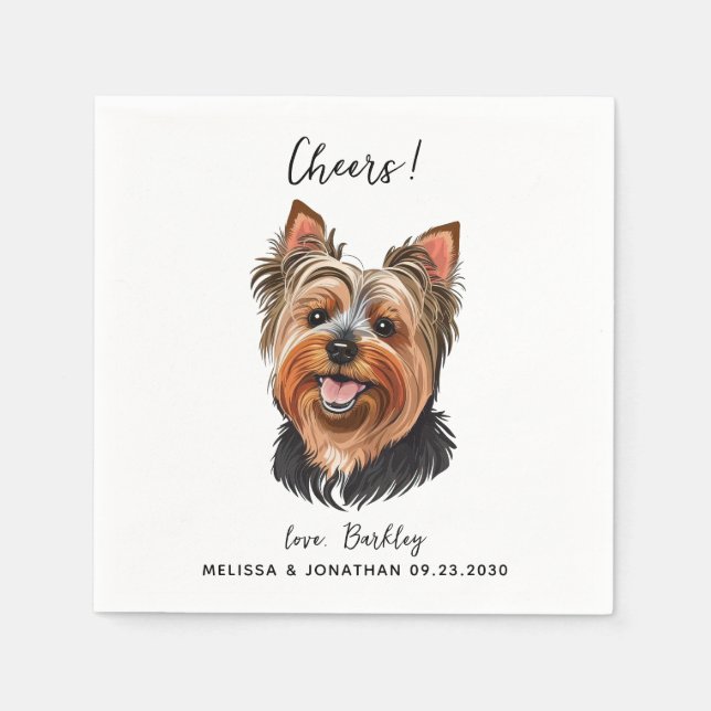 Guardanapo De Papel Cocktail de Casamento de Cães (Frente)