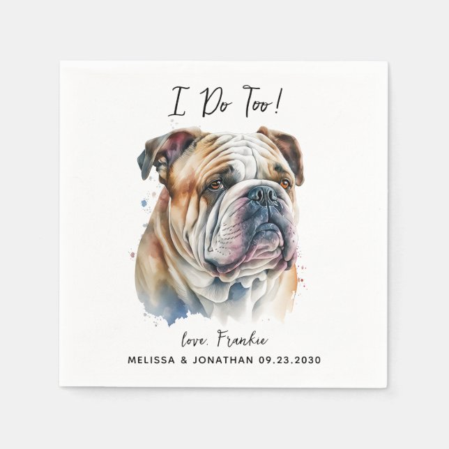 Guardanapo De Papel Cocktail de Casamento de Cães (Frente)