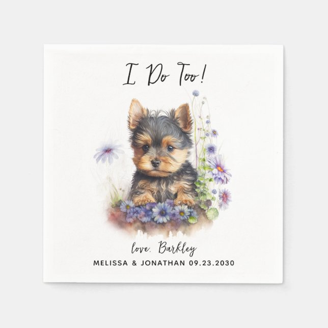 Guardanapo De Papel Cocktail de Casamento de Cães (Frente)