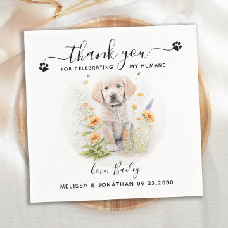 Guardanapo De Papel Cocktail de Casamento de Cães