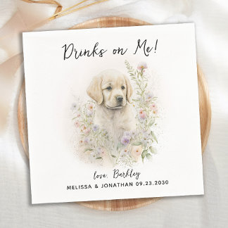 Guardanapo De Papel Cocktail de Casamento de Cães