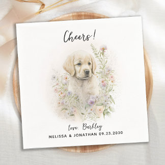 Guardanapo De Papel Cocktail de Casamento de Cães