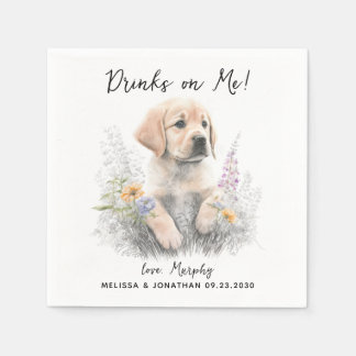 Guardanapo De Papel Cocktail de Casamento de Cães