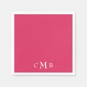 Guardanapo De Papel Cocktail de Casamento de Cerise Monogramas