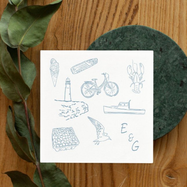 Guardanapo De Papel cocktail de casamento de Nova Inglaterra (Criador carregado)