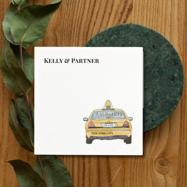 Guardanapo De Papel Cocktail de Casamento de Taxi NYC (Criador carregado)