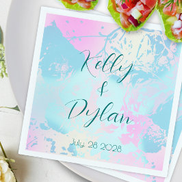 Guardanapo De Papel Cocktail de Casamento Pastel Abstrato Moderno