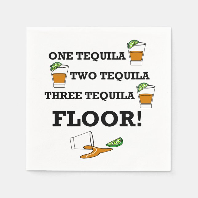 Guardanapo De Papel Cocktail de copo de tequila com limão (Frente)