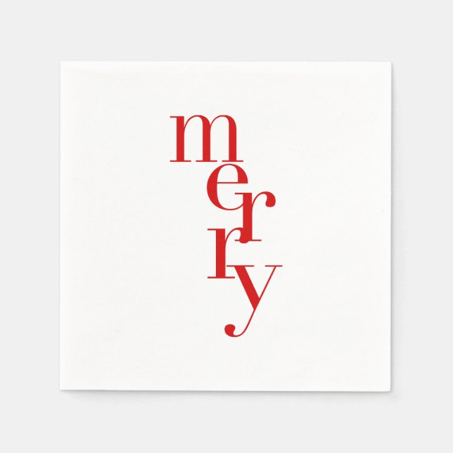 Guardanapo De Papel Cocktail de Natal Napkins | Feliz (Frente)