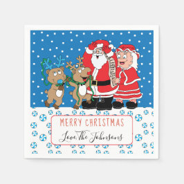 Guardanapo De Papel Cocktail de Natal Personalizado Napkin Papai Noel