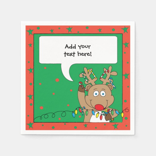 Guardanapo De Papel Cocktail de Natal Personalizado Napkins (Frente)