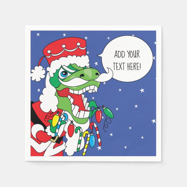 Guardanapo De Papel Cocktail de Natal personalizado Napkins TySANTAsau (Frente)