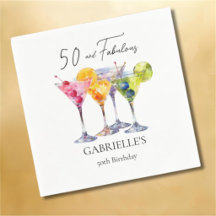 Cocktail Martini de Aquarela Feliz Aniversário de