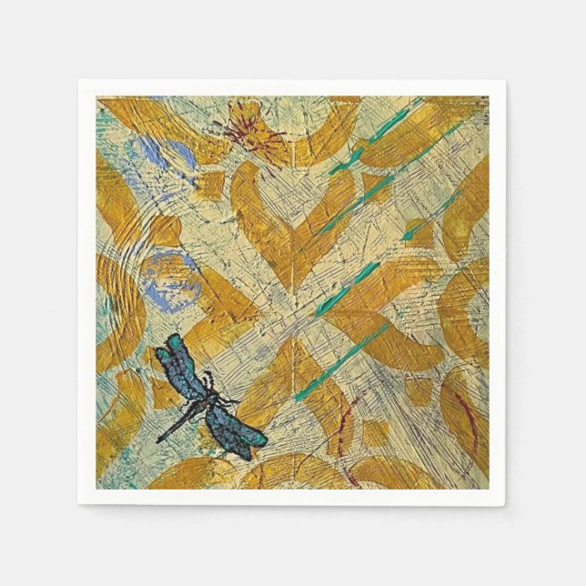Guardanapo De Papel Cocktail Napkin Dragonfly (Frente)