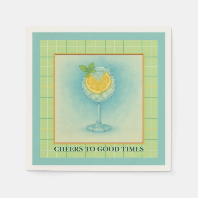 Guardanapo De Papel Cocktail Napkin | Gin & Lemon Summer Entertaining (Frente)