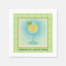 Guardanapo De Papel Cocktail Napkin | Gin & Lemon Summer Entertaining