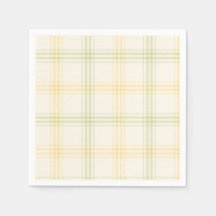 Cocktail Napkin | Lime & Lemon Plaid | Gin & Tonic