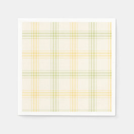 Guardanapo De Papel Cocktail Napkin | Lime & Lemon Plaid | Gin & Tonic