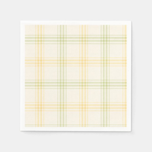 Guardanapo De Papel Cocktail Napkin | Lime & Lemon Plaid | Gin & Tonic (Frente)