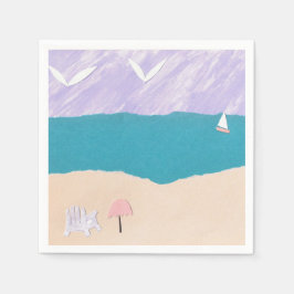 Guardanapo De Papel Cocktail Napkins com Design de praia