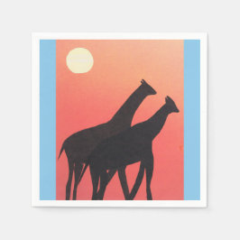 Guardanapo De Papel Cocktail Napkins com Design Giraffe