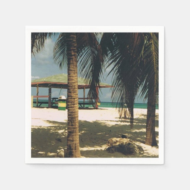 Guardanapo De Papel Cocktail Napkins com uma cena da ilha (Frente)