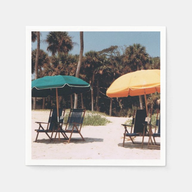 Guardanapo De Papel Cocktail Napkins com uma cena da ilha (Frente)