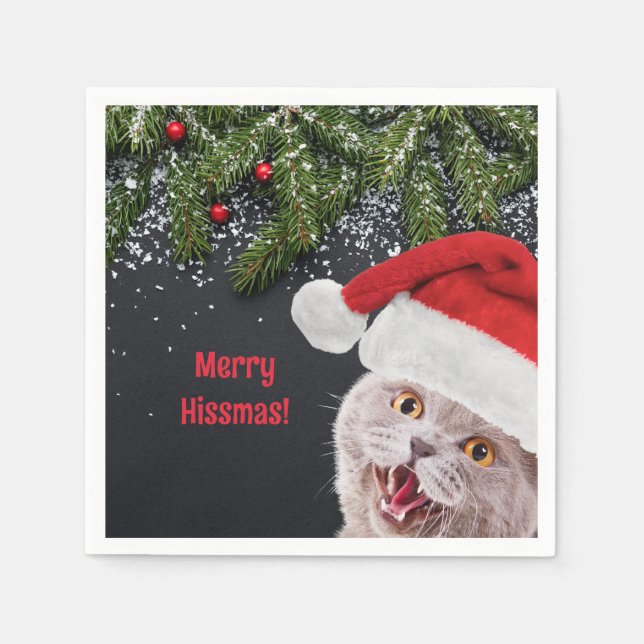 Guardanapo De Papel Cocktail Napkins, Feliz Hissmas (Frente)